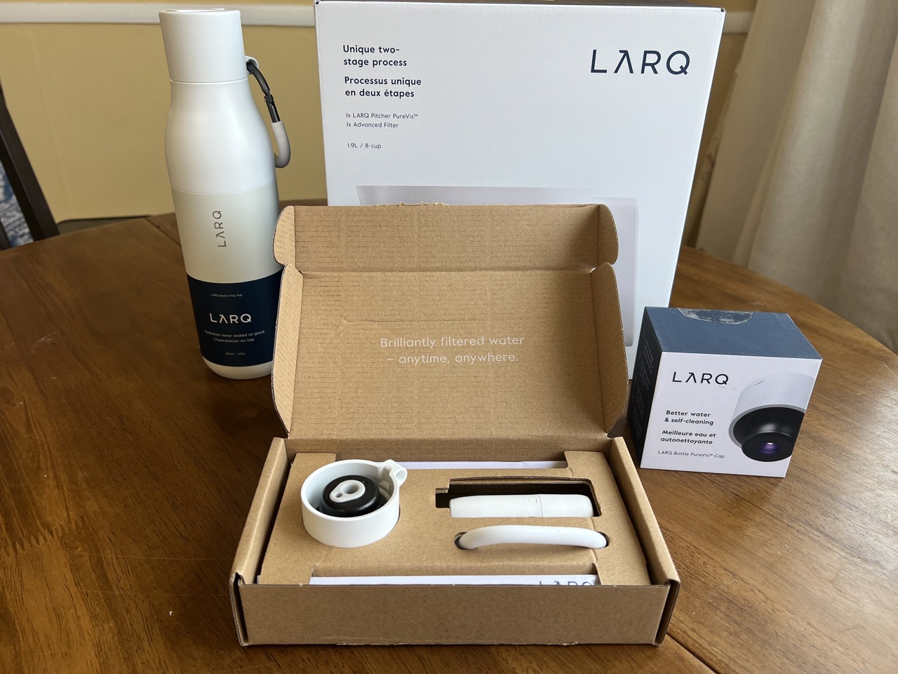 The LARQ bottle packaging