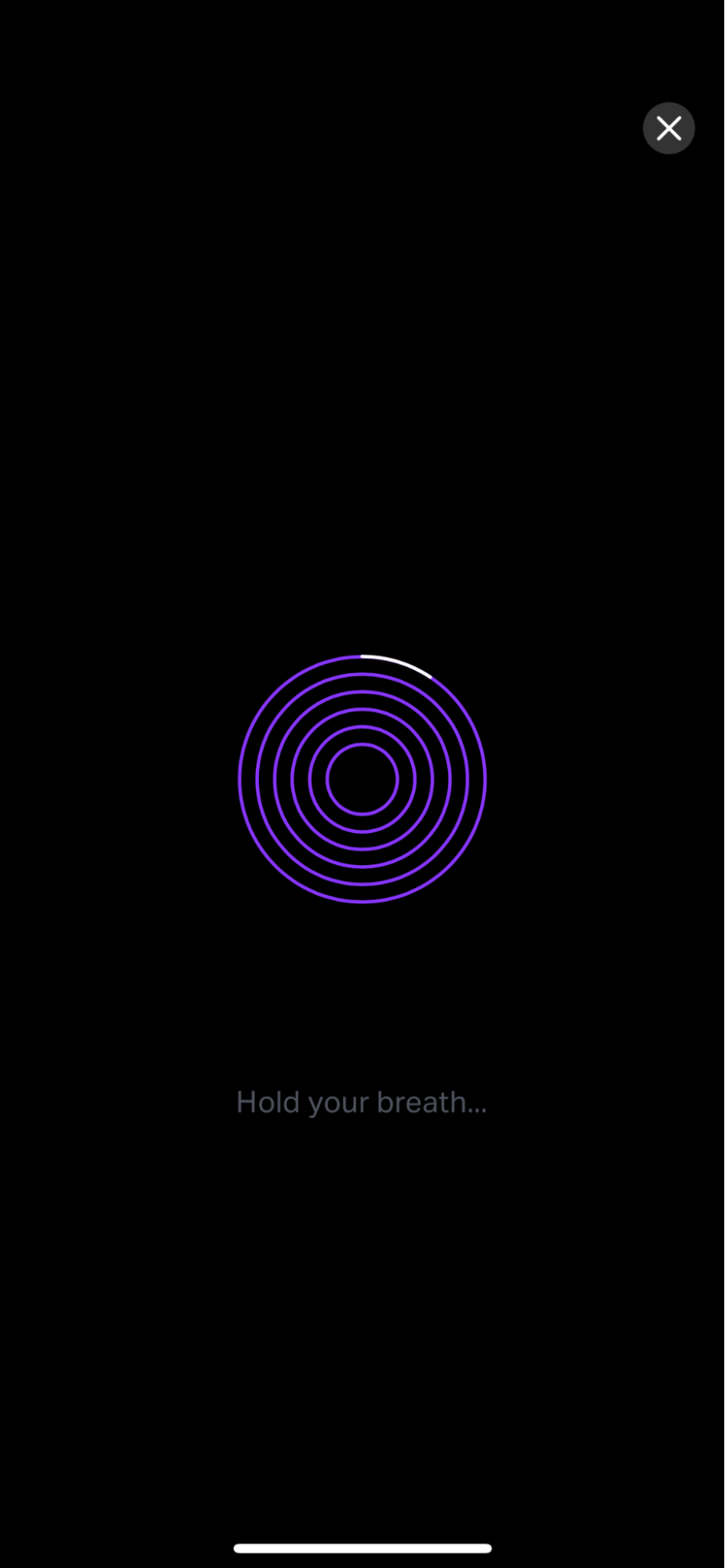 Screenshot of the app's breathwork prompts 