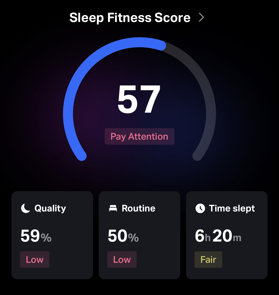 Sleep Fitness Score screenshot
