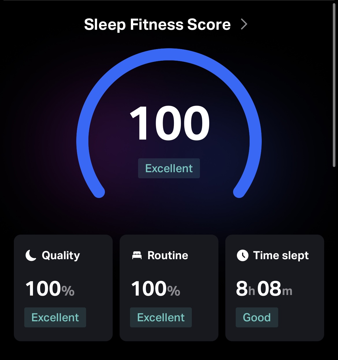 Sleep Fitness Score screenshot