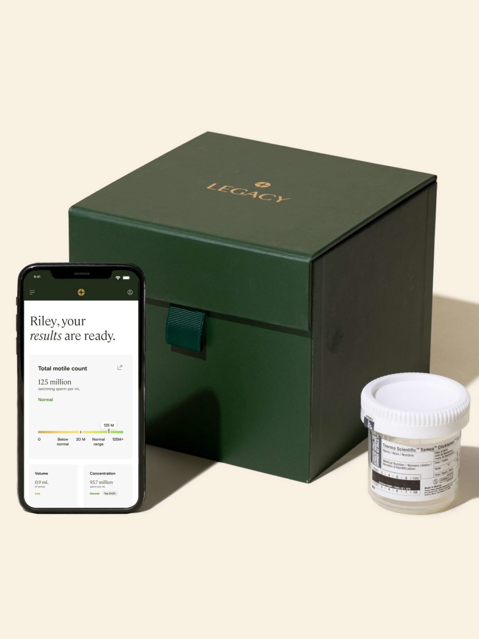 Legacy at-home fertility testing materials and app