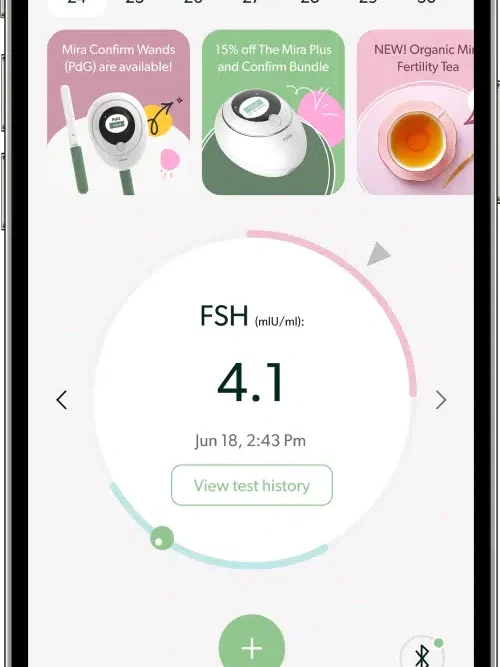Mira at-home fertility testing app screenshot