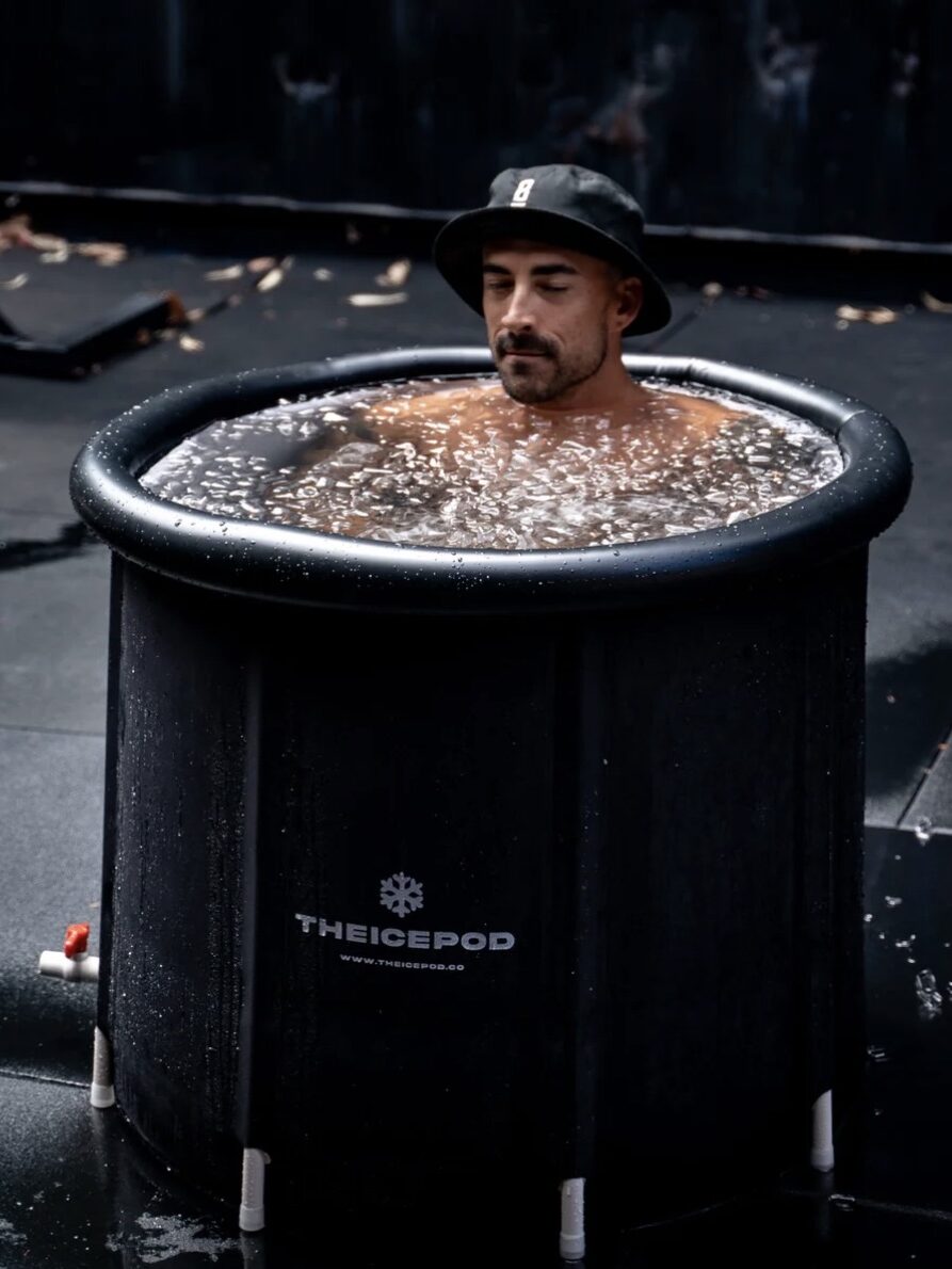 A model in a cold bath from The Pod Company