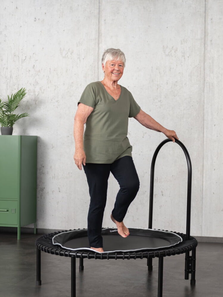 A model with a rebounder trampoline from Bellicon